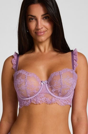 Hunkemöller Biustonosz Bez Wyściółki z Fiszbinami Naomi Fioletowy