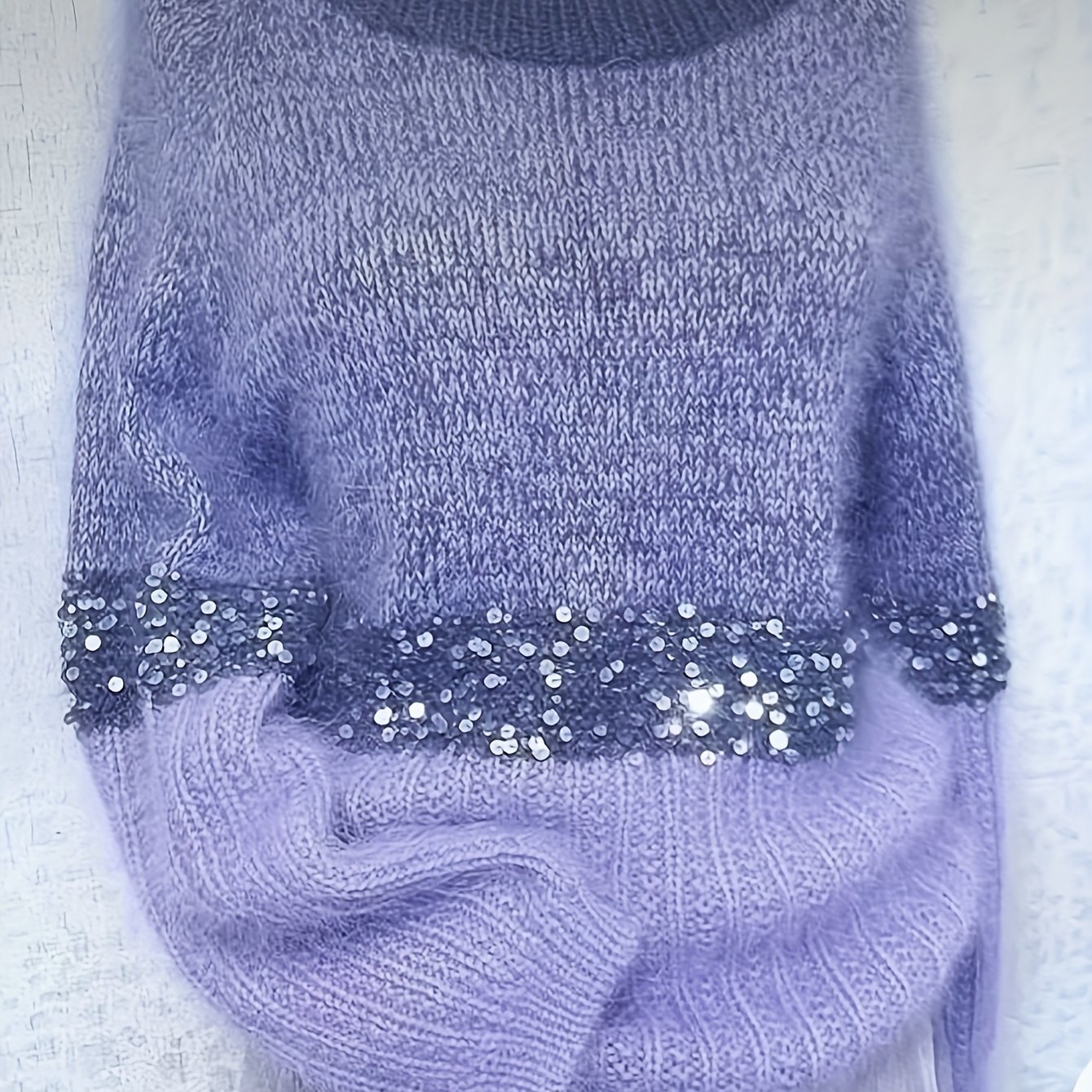 TEMU Elegancki Specjalny #N0543 Jednokolorowy Prosty Sweter z Długim Rękawem, Modny i Elegancki Sweter z Długim Rękawem, Modna i Przestronna Odzież