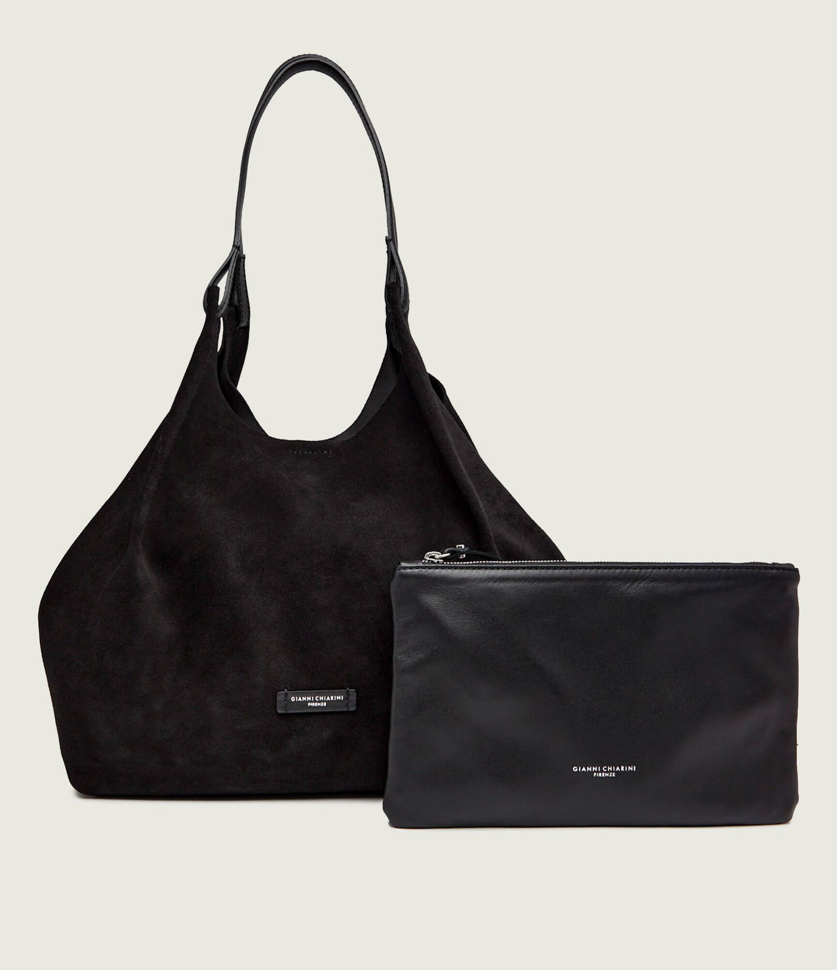 GIANNI CHIARINI Shopperka + saszetka Dua zamsz