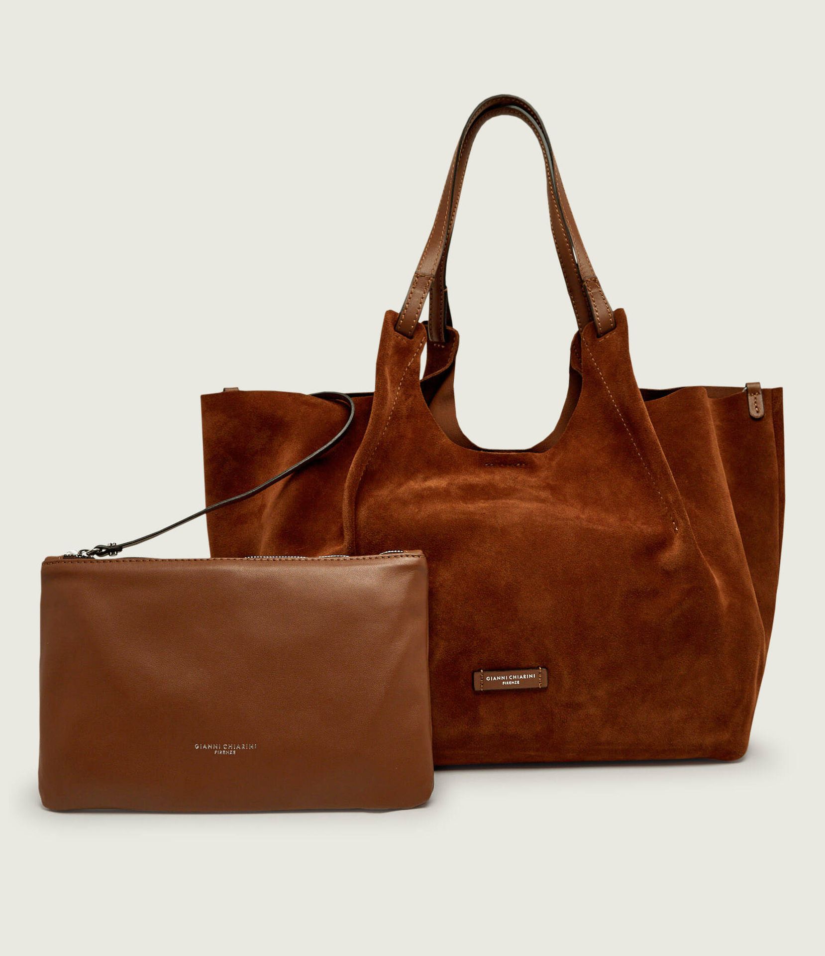 GIANNI CHIARINI Shopperka + saszetka Dua zamsz