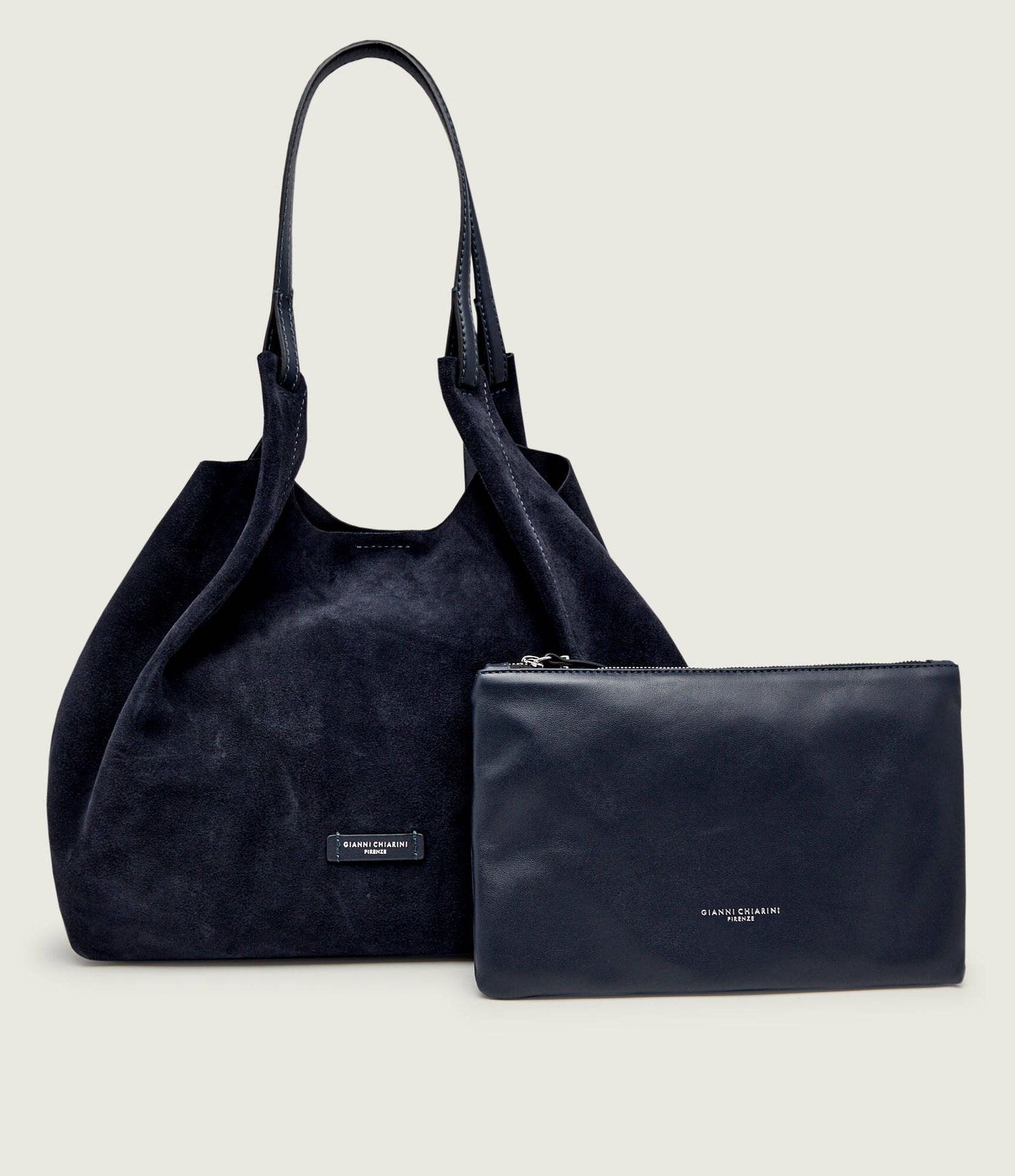 GIANNI CHIARINI Shopperka + saszetka Dua zamsz