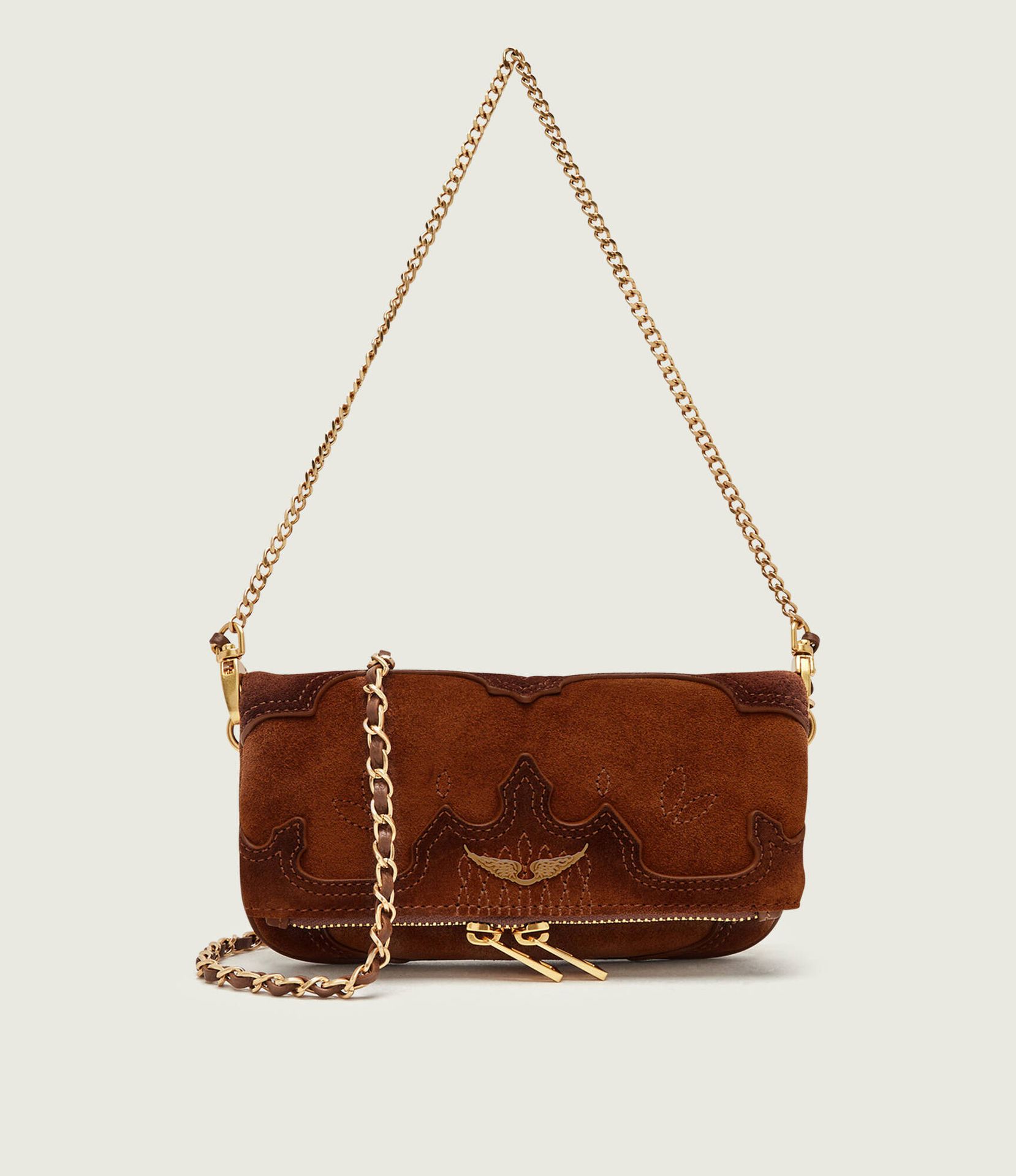 Zadig&Voltaire Kopertówka Rock Mini zamsz