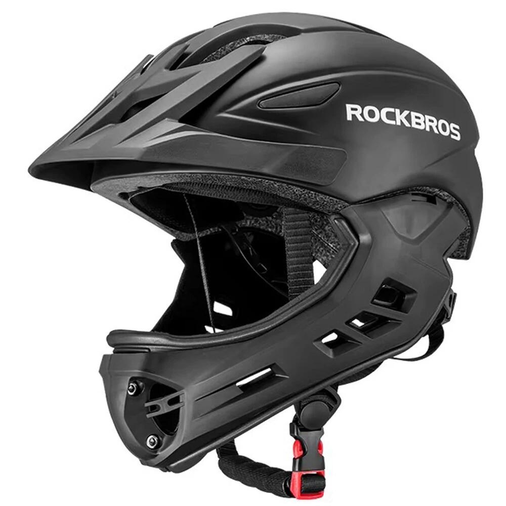 Kask dziecięcy z odpinaną osłoną podbródka FULL FACE 48-58 cm off-road Rockbros