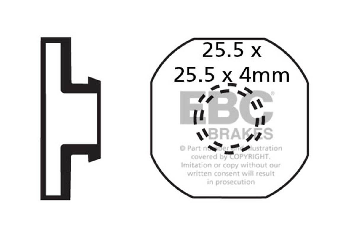 CFA274 - Klocki hamulcowe rowerowe (organiczne) EBC Brakes