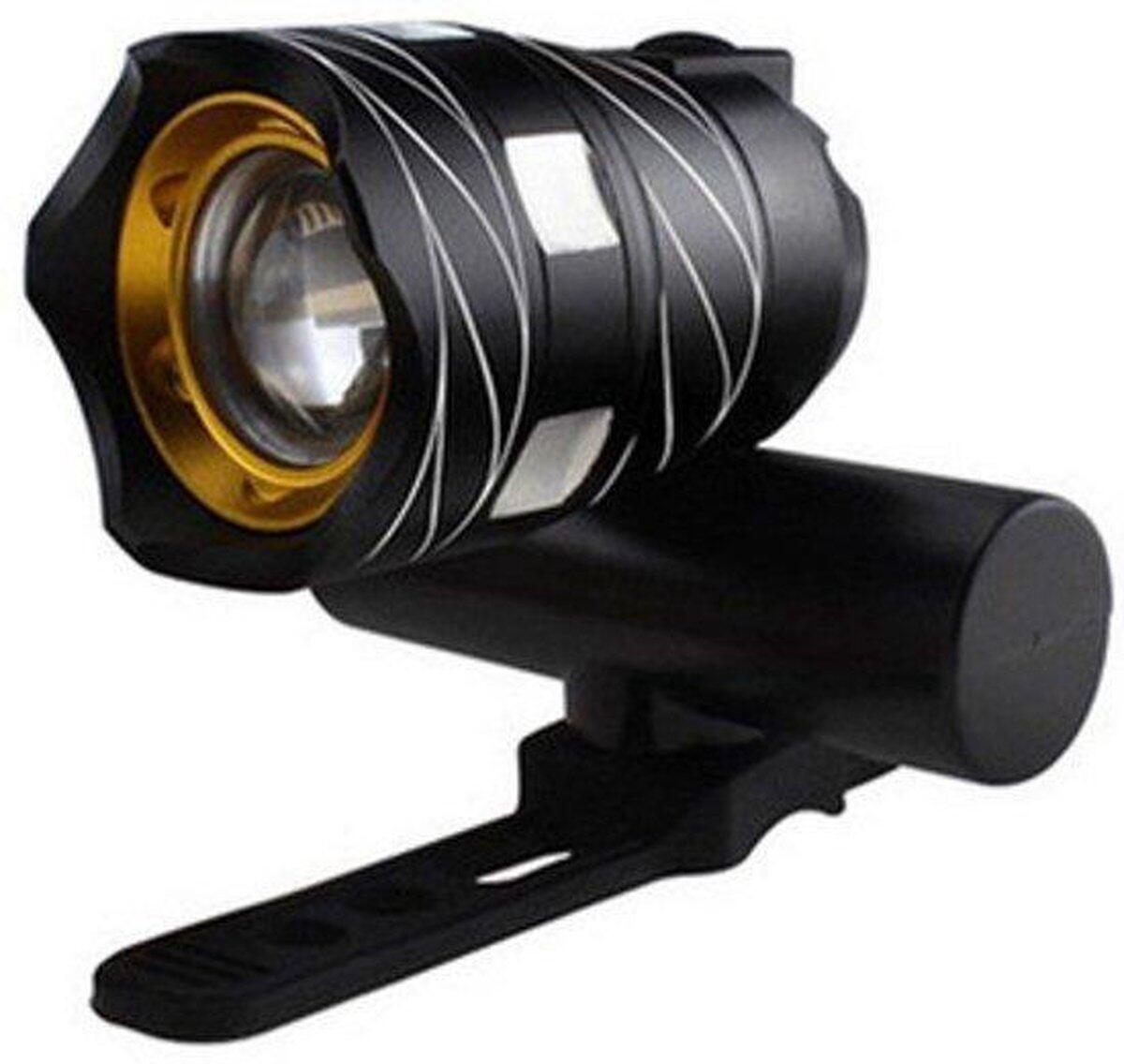 Lampka rowerowa przednia - ładowana przez USB - czarna - 450 lumenów