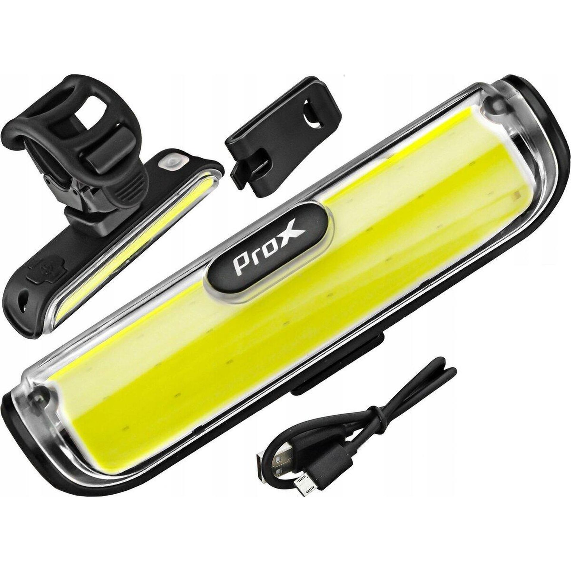 Lampka przednia 100 lm, ładowana micro USB, widoczność 180°.