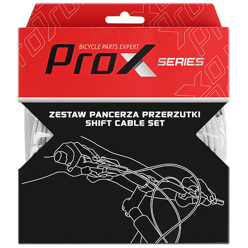 Zestaw pancerza hamulca ProX 2,5 m biały z linkami i akcesoriami