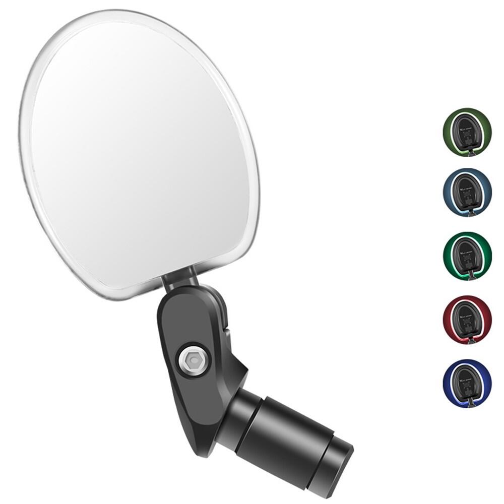 Lusterko rowerowe na kierownicę USB ładowalne 360° z wbudowanym LED