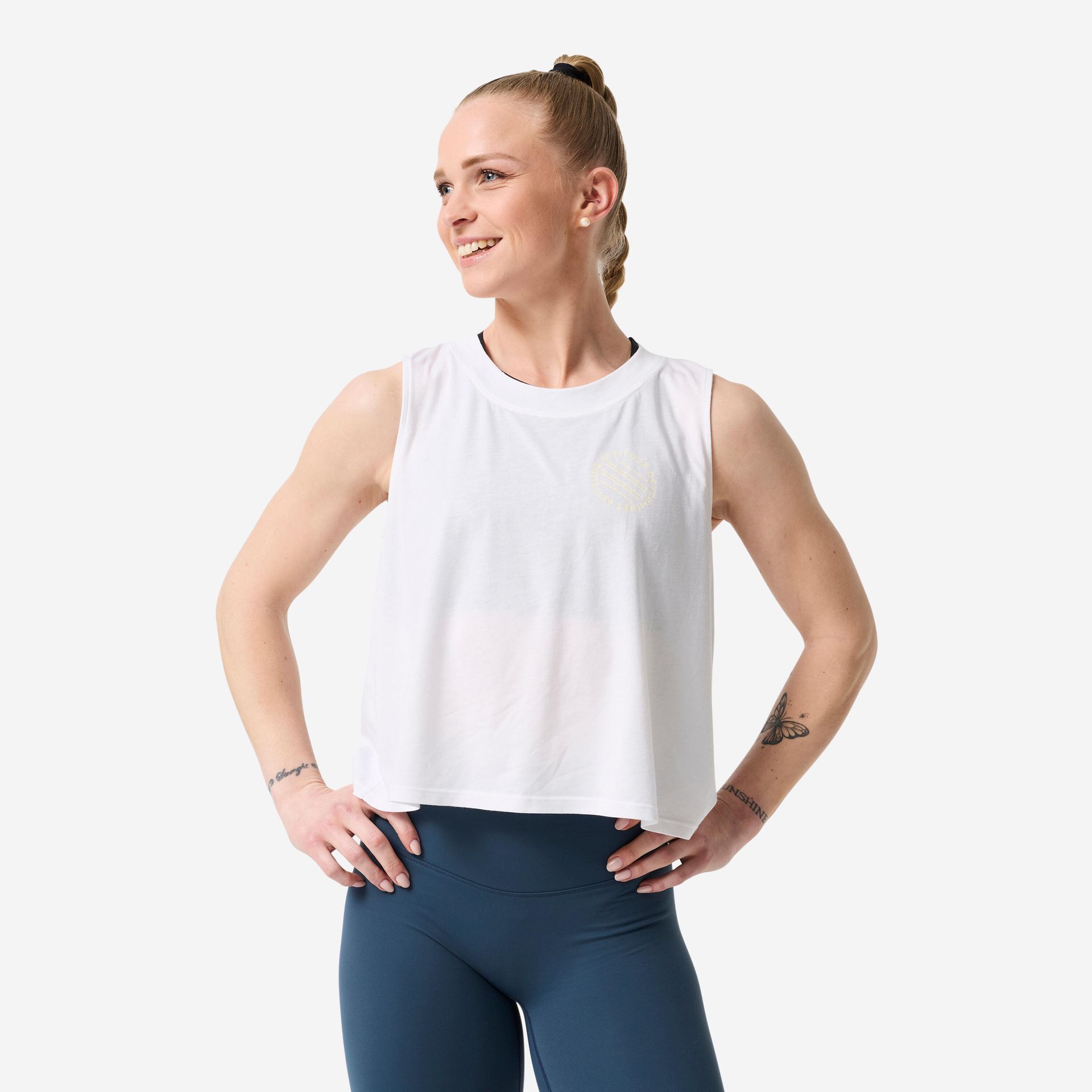 Koszulka fitness crosstraining damska Domyos bez rękawów