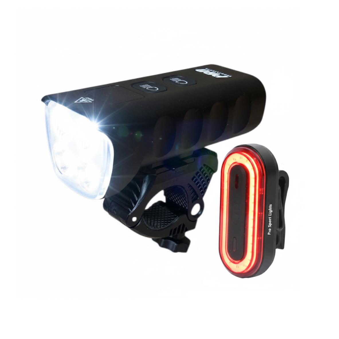 Zestaw oświetlenia rowerowego 1800 i 100 lumenów Performance