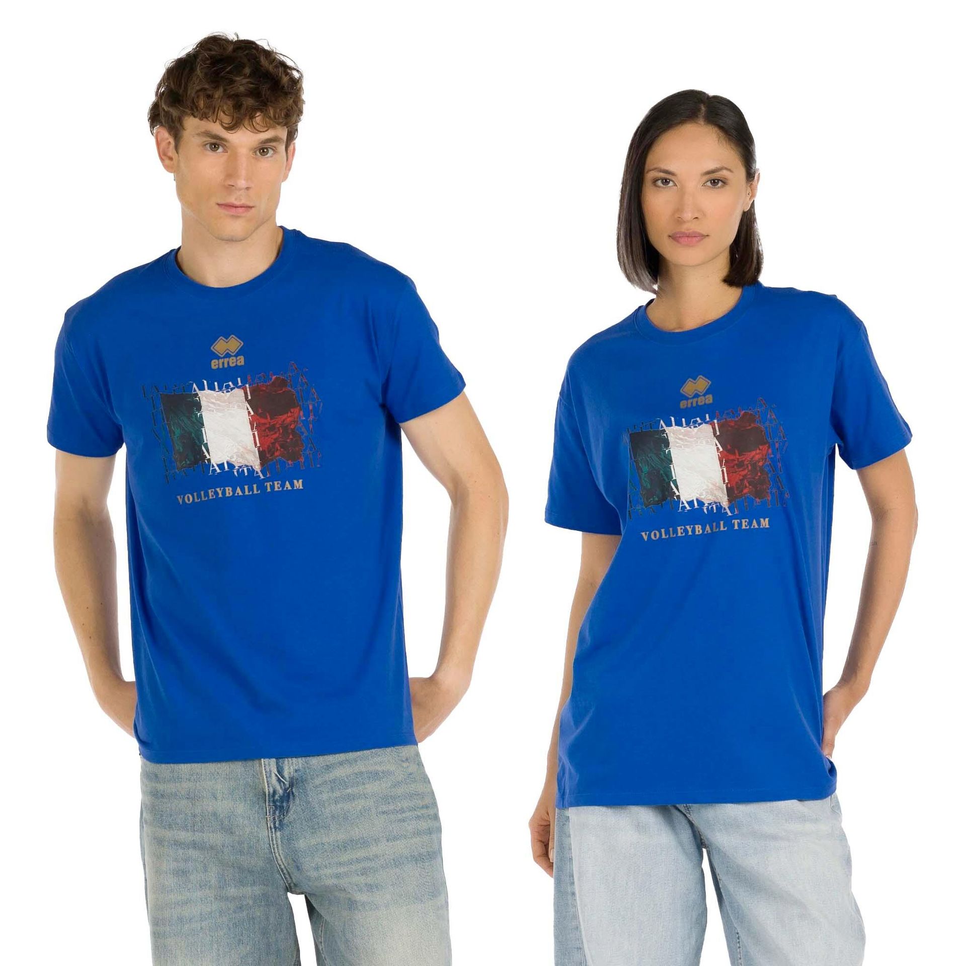 T-Shirt Errea Włochy Volley Ita Er 04 Krótki Rękaw Jr Dzieci