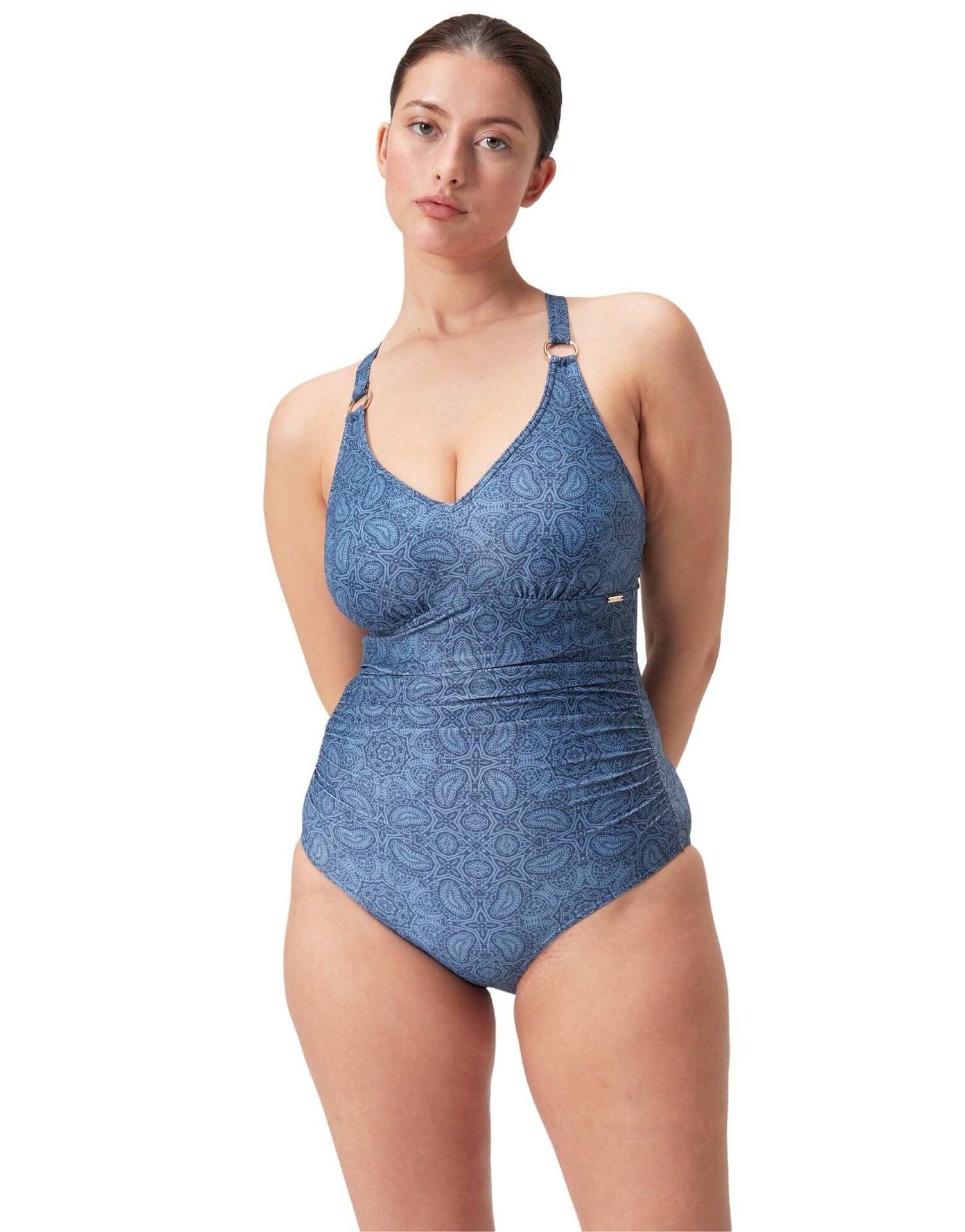 Kostium kąpielowy jednoczęściowy z dekoltem V dla kobiet Speedo Eco Print