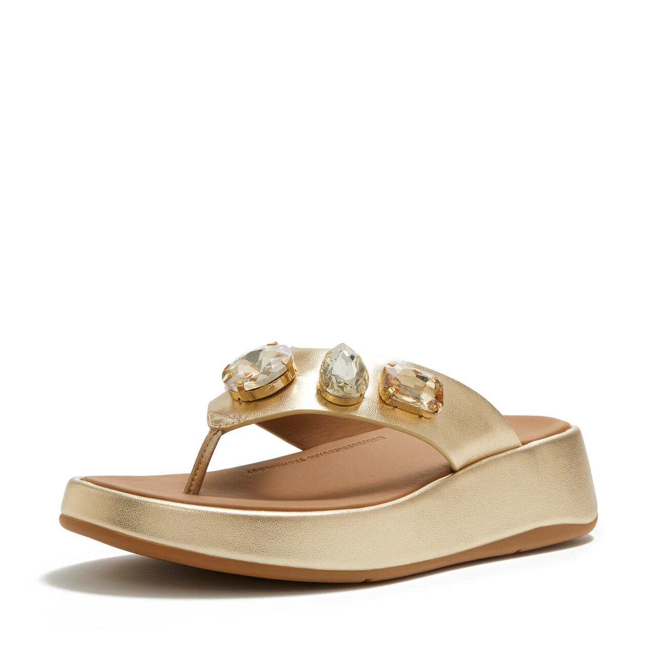 FitFlop F-Mode Sandales à bride avant en cuir Ultra-Jewel