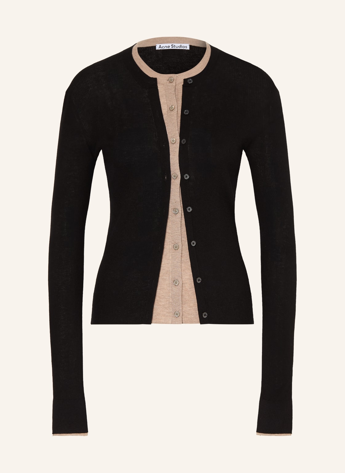 Acne Studios Kardigan Z Jedwabiem schwarz