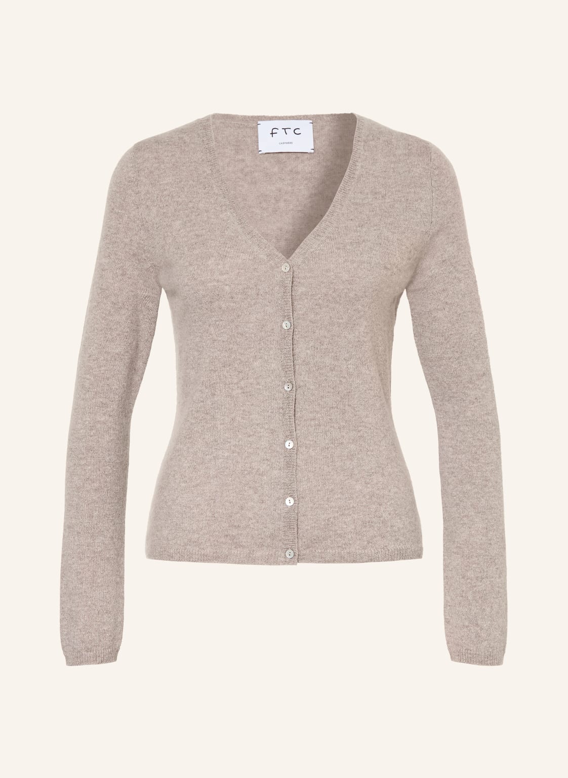 Ftc Cashmere Kardigan Z Kaszmiru beige