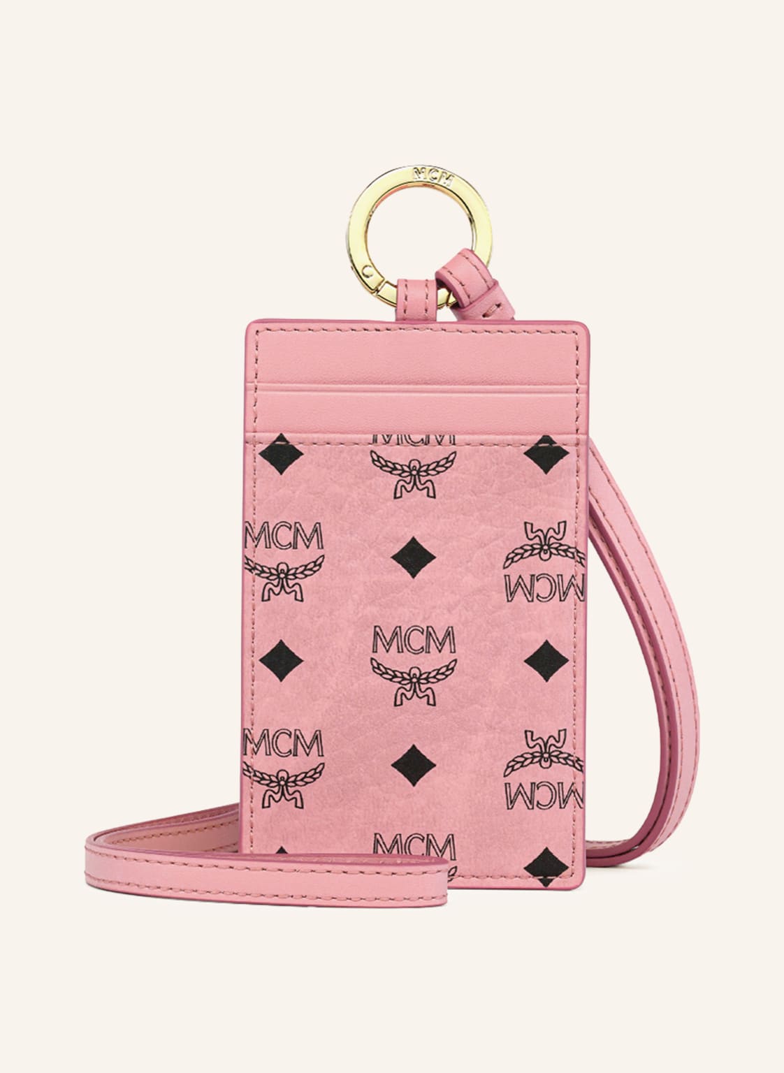 Mcm Etui Na Karty Aren Vi Lanyard pink