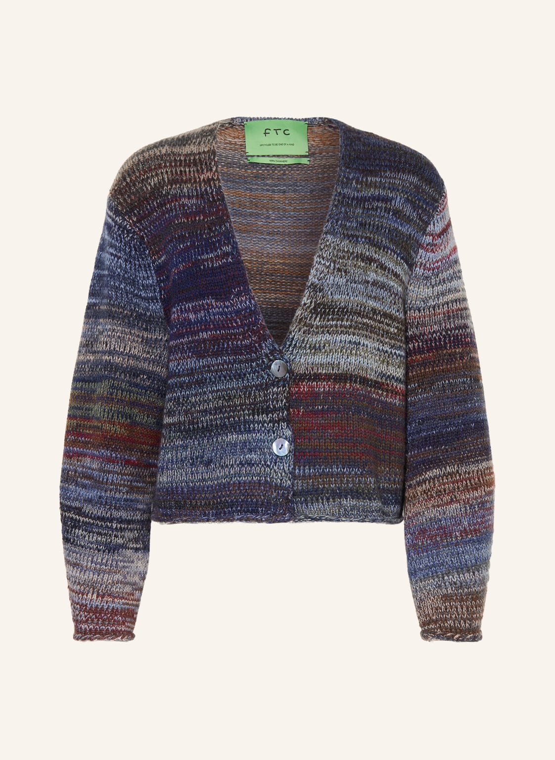 Ftc Cashmere Kardigan Z Kaszmiru blau