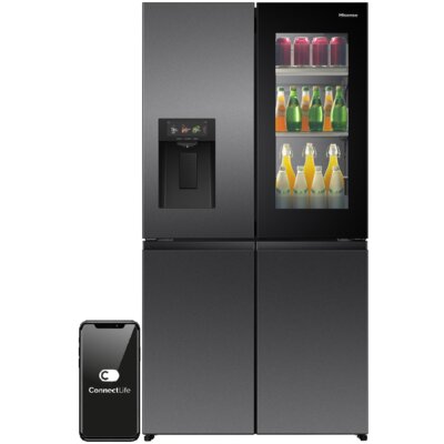 HISENSE RQ600P7SKE No Frost Side by Side Kostkarka do lodu 179cm Ciemny inox