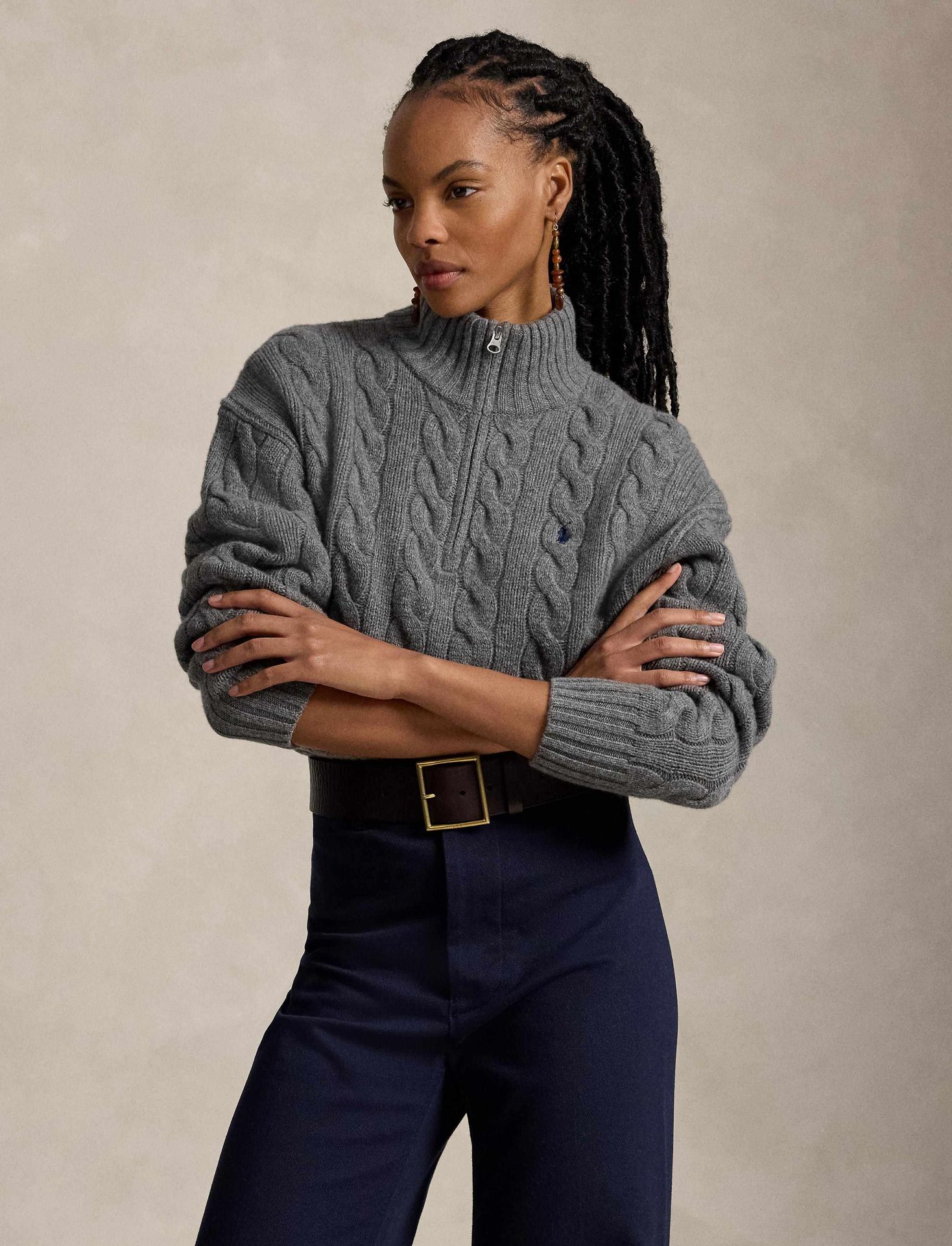 POLO RALPH LAUREN Wełniany półgolf Relaxed fit z dodatkiem kaszmiru