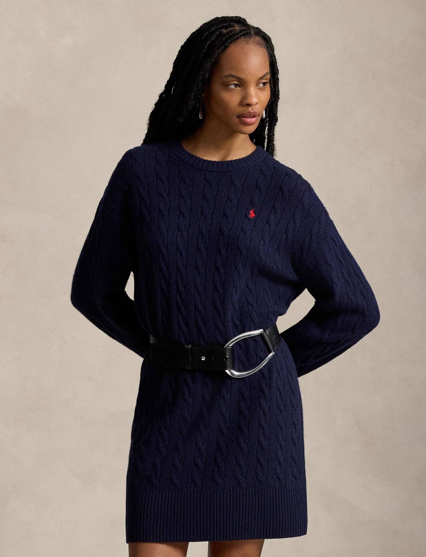 POLO RALPH LAUREN Wełniana sukienka z dodatkiem kaszmiru