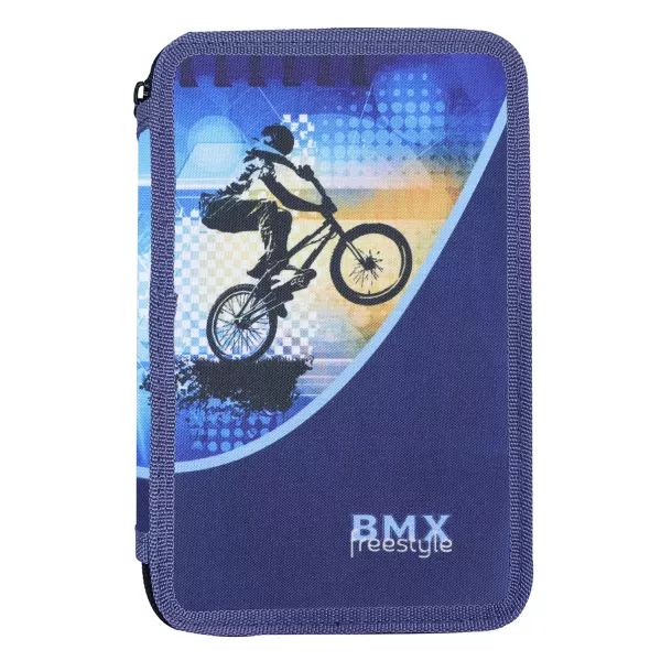 Piórnik dwupoziomowy z motywem BMX – bez wyposażenia