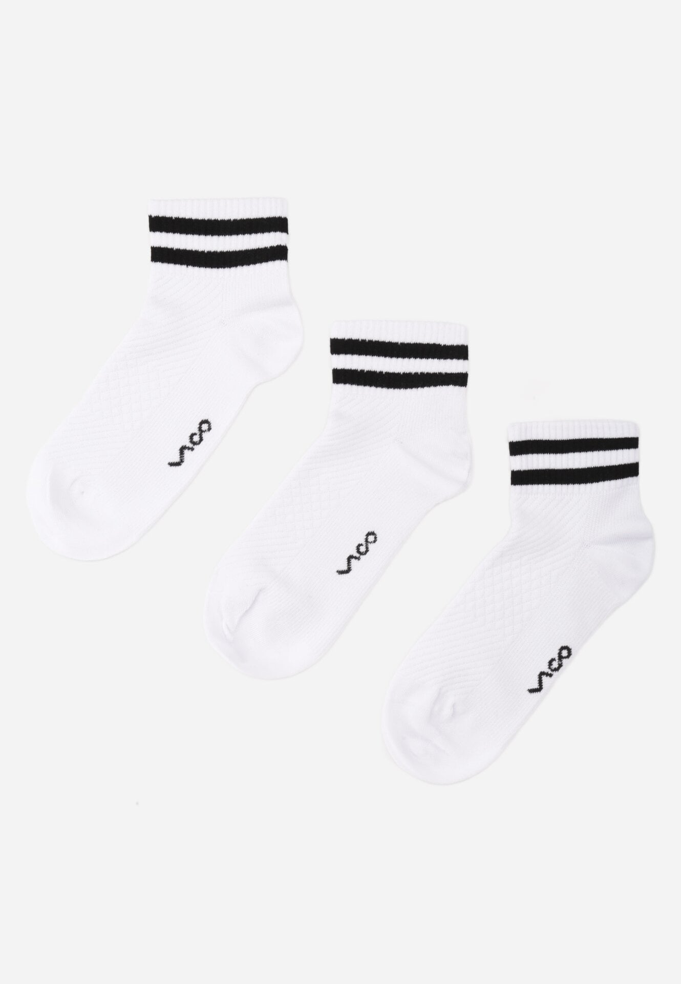 Białe 3-pack Skarpety Sportowe z Bawełną Alohilani