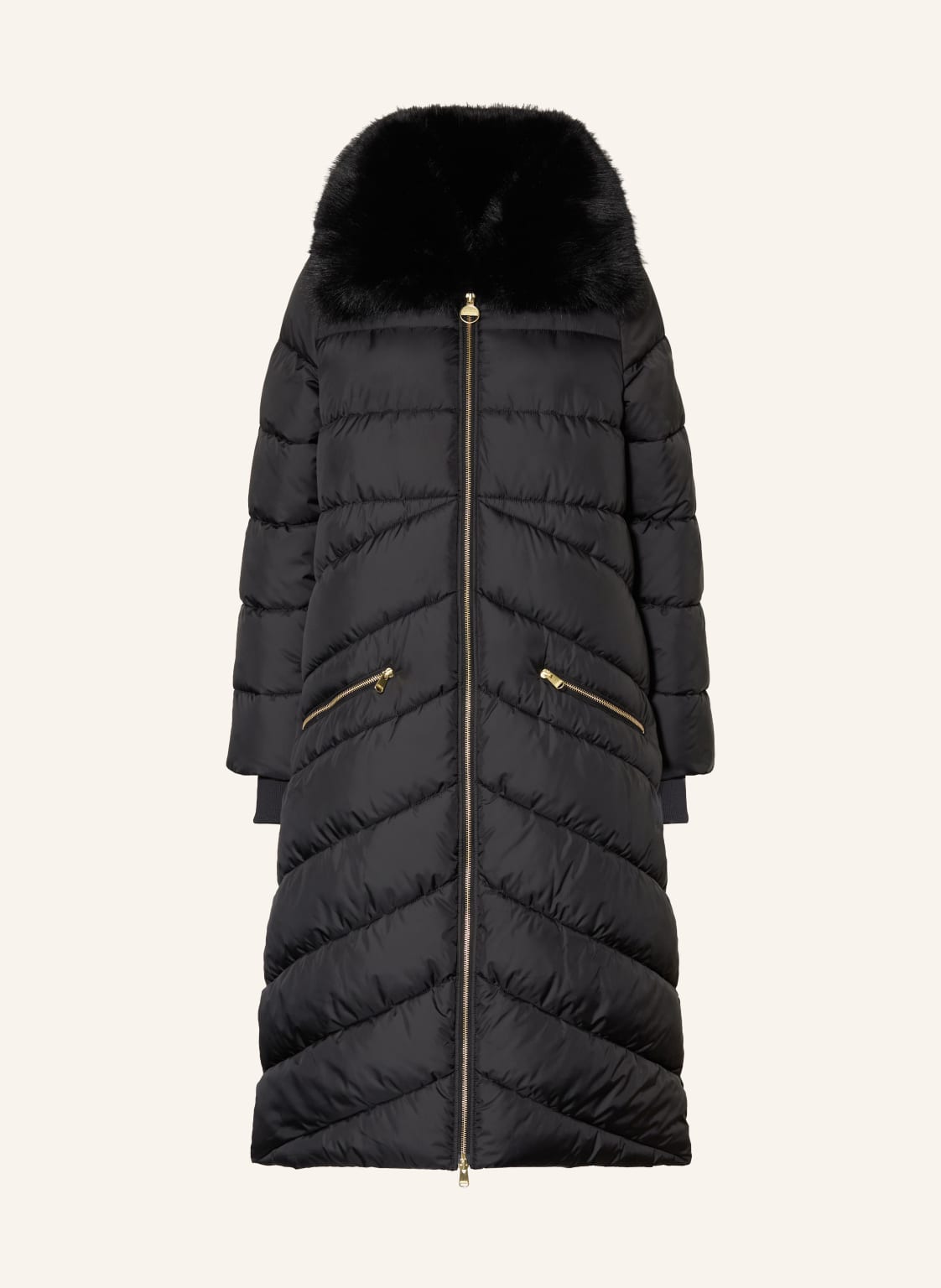 Barbour International Płaszcz Pikowany Longline Cyrus schwarz
