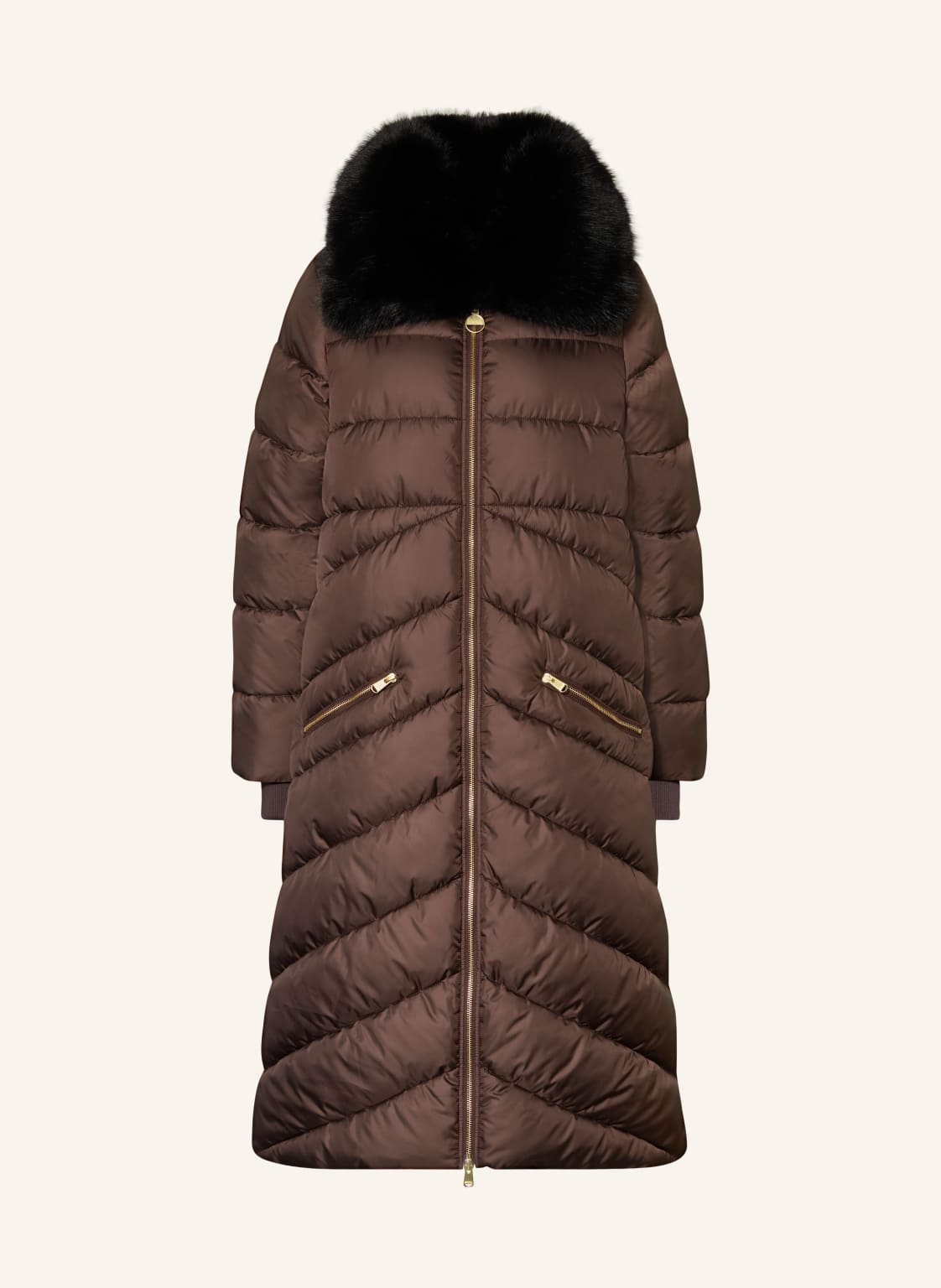 Barbour International Płaszcz Pikowany Longline Cyrus braun