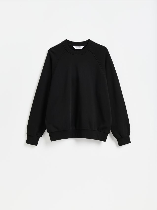 Reserved - Gładka bluza oversize - czarny