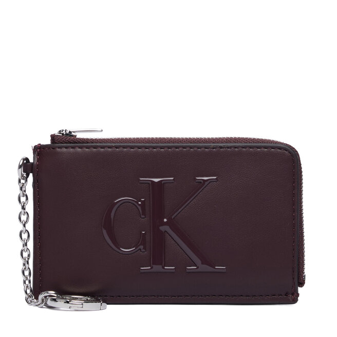 Etui na klucze Calvin Klein Bold Ck L Zip Cardcase LV04F1280G Bordowy