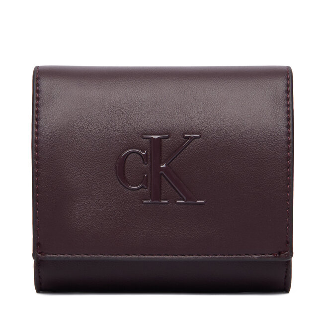 Portfel Calvin Klein Bold Ck Medium Bifold LV04F1156G Bordowy