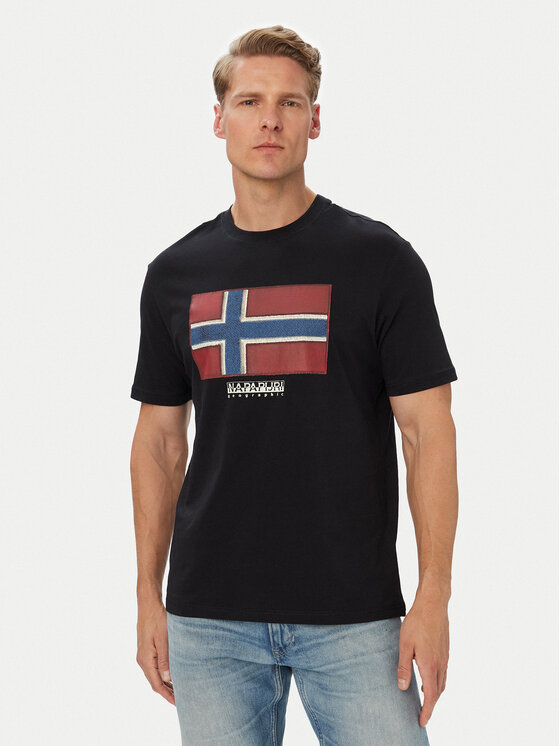 Napapijri T-Shirt S-Flag Tiki Ss NP0A8A6I9411 Czarny Regular Fit