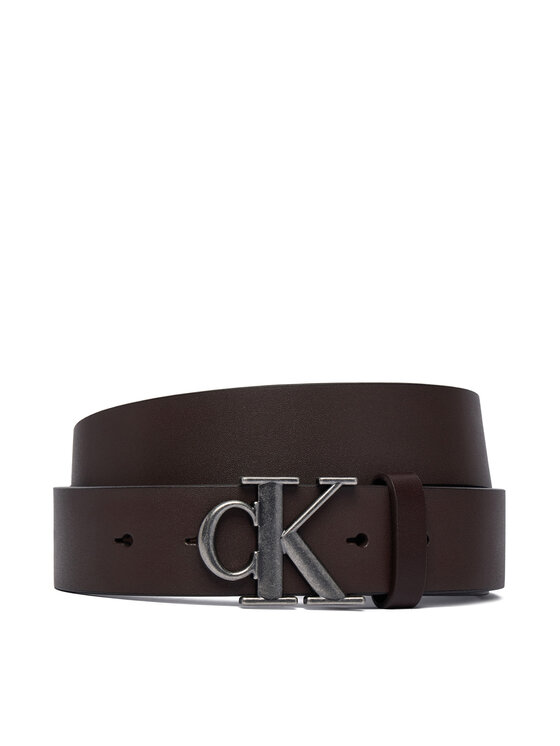 Calvin Klein Pasek Ck Buckle Smooth 35Mm LV04D7091G Brązowy ciemny