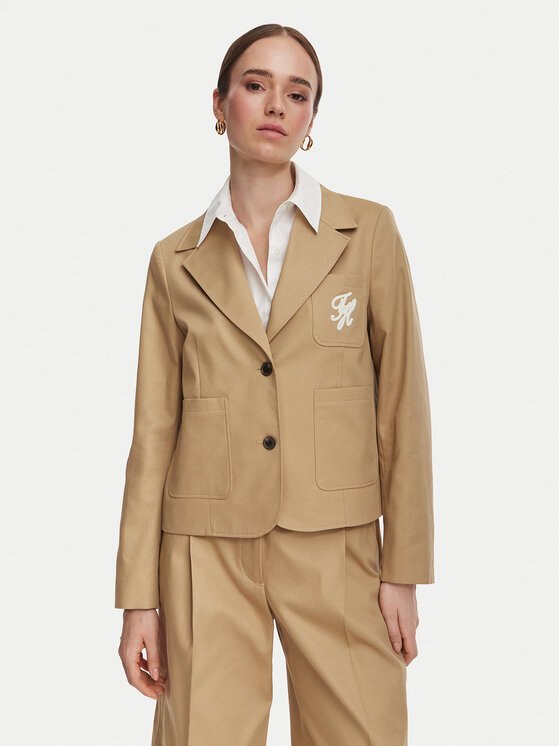 Tommy Hilfiger Marynarka Dressing WW0WW50146 Beżowy Regular Fit