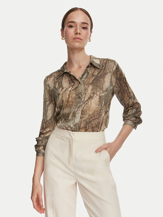Guess Koszula W6YH68 W3212 Zielony Regular Fit