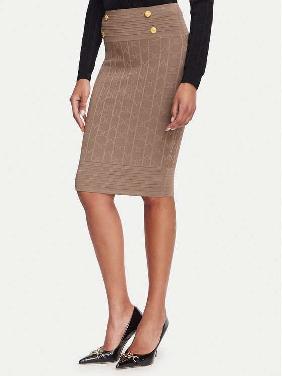 Marciano Guess Spódnica ołówkowa G6YD07 Z1013 Brązowy jasny Slim Fit