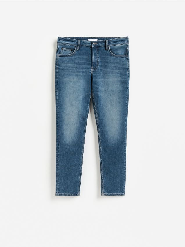 Reserved - Jeansy slim fit z efektem sprania - indigo jeans