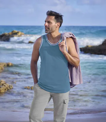 Zestaw 3 podkoszulków Mężczyzna Atlas For Men - Kolor : Fioletowy - Rozmiar : 4XL