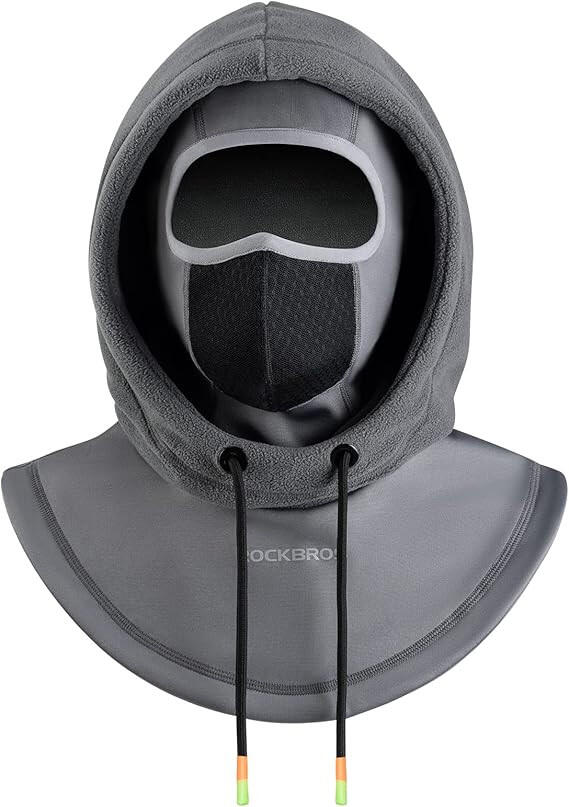 Kominiarka z kapturem na kask rowerowy narciarski Rockbros szara