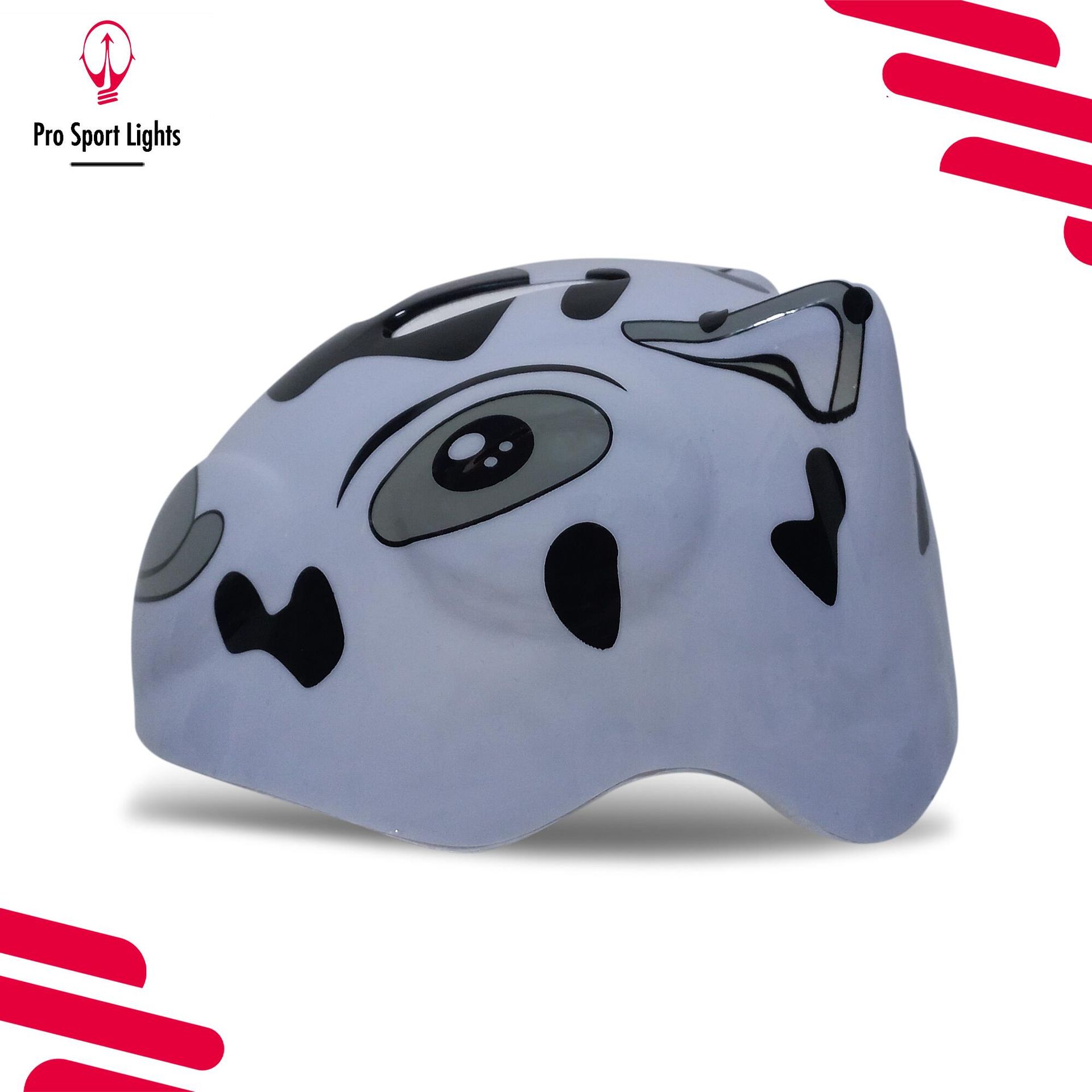 Kask rowerowy dziecięcy czarno-biały, rozmiar S 48/54 cm