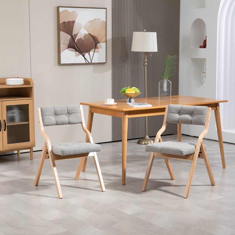Krzesła składane HOMEFUN z poduszką, drewniane wyściełane krzesła składane 2 szt, przenośne i składane składane krzesło do jadalni dla gości Kuchnia