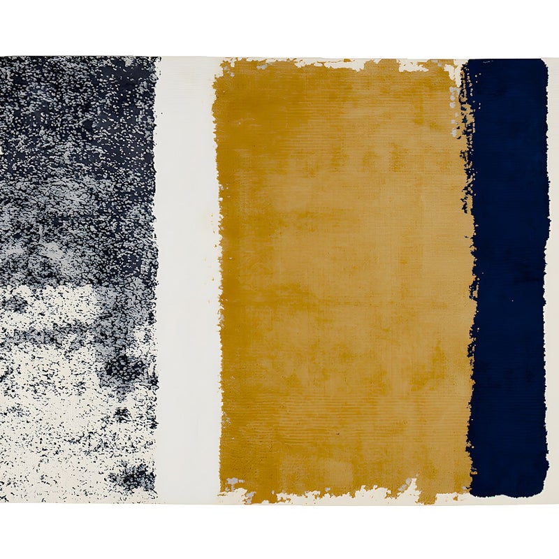 Dywan CAMDEN - 160x230 cm - musztardowy, granatowy, szary
