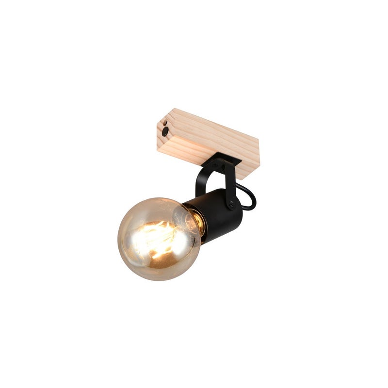 Reflektor drewniana podsufitka LYNAR czarny 1xE27x10W metal wym:13x6x6cm IP20 RL
