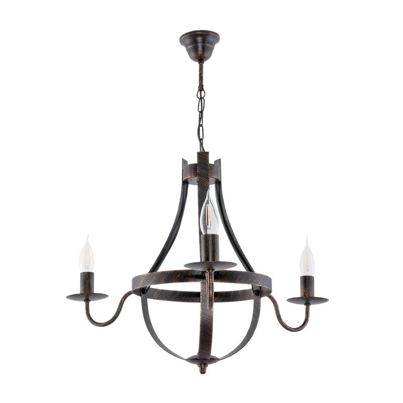 Lampa wisząca ELEN NEGRO do salonu nad stół retro 3xE14 Edylit