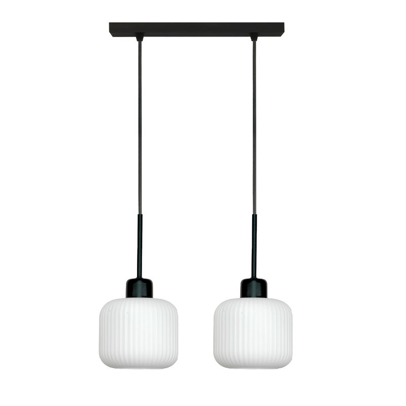 Lampa wisząca 2 punktowa czarna do jadalni BEKA BIANCO E27 nowoczesna IP20 Edylit