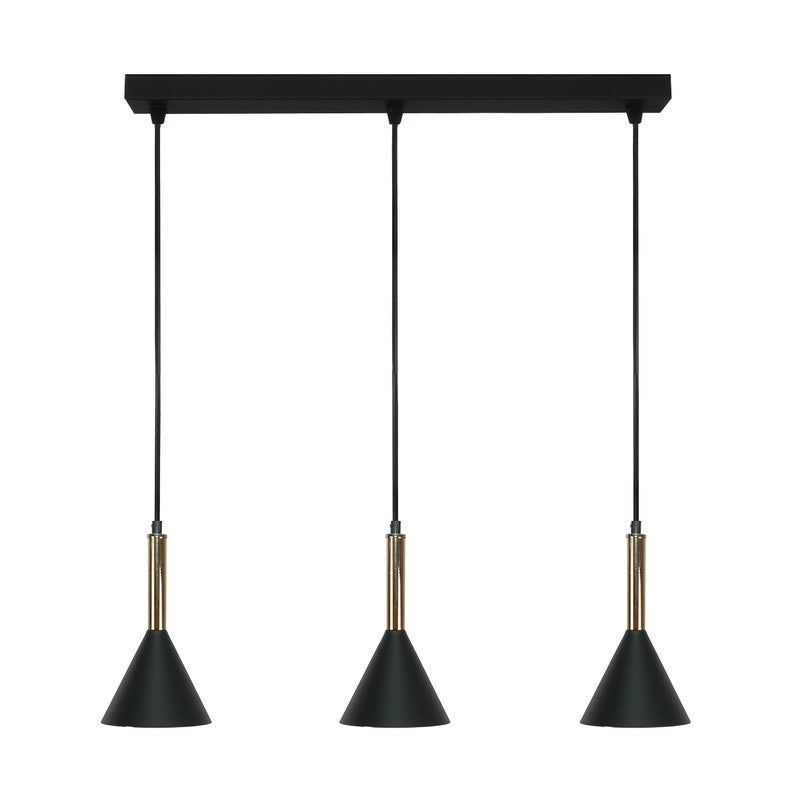 Lampa wisząca 3 punktowa czarna industrialna do jadalni SONIK MINI E27 Edylit