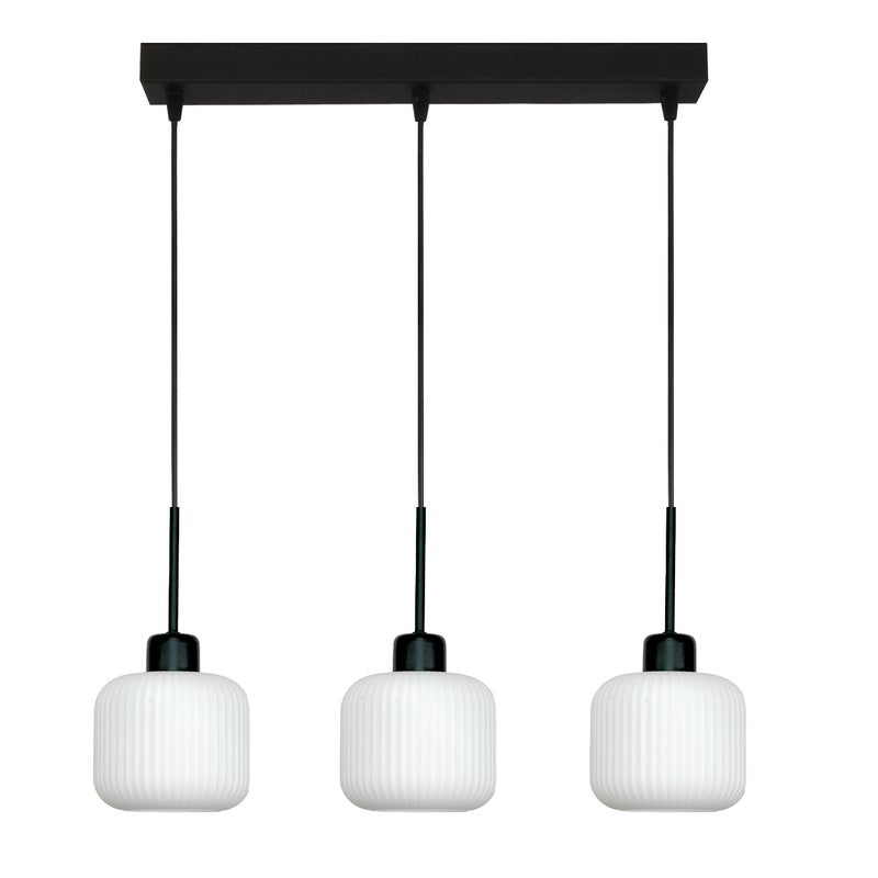 Lampa wisząca 3 punktowa czarna do jadalni BEKA BIANCO E27 nowoczesna IP20 Edylit