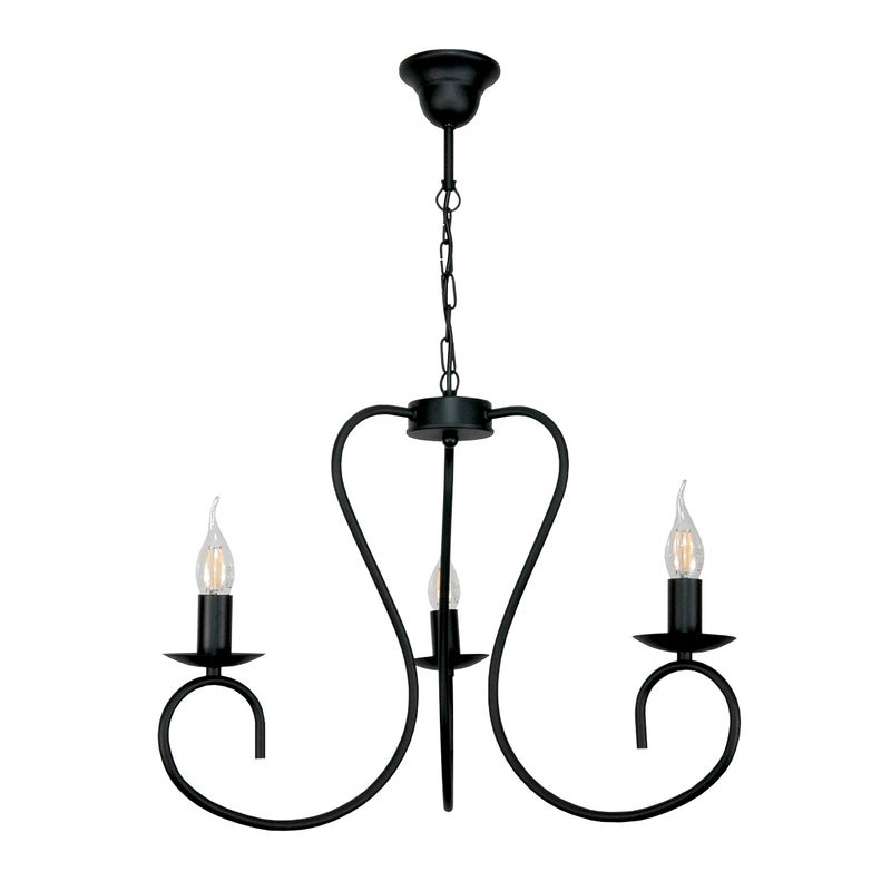 Lampa wisząca czarna do salonu 3xE14 PLOMYK industrialna loft Edylit