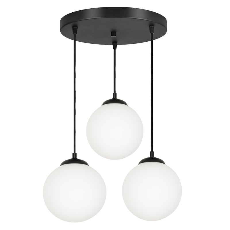 Lampa wisząca czarna 3 punktowa do salonu BRONX industrialna loft E14 Edylit
