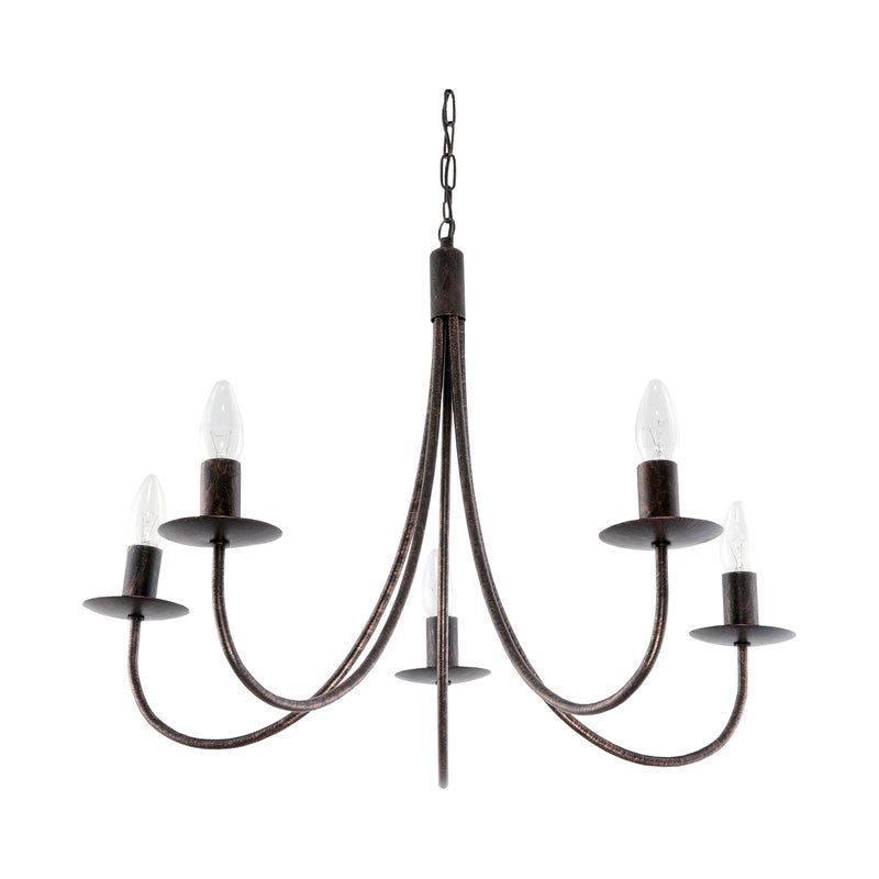 Żyrandol wiszący retro do salonu LUMEN OLD 40W 5xE14 loft postarzany 60x65cm Edylit